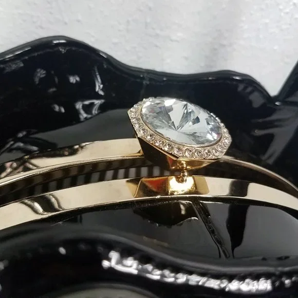 Ruby Black Patent Leather Hand Bag Shoulder Bag - Picture 5 of 15